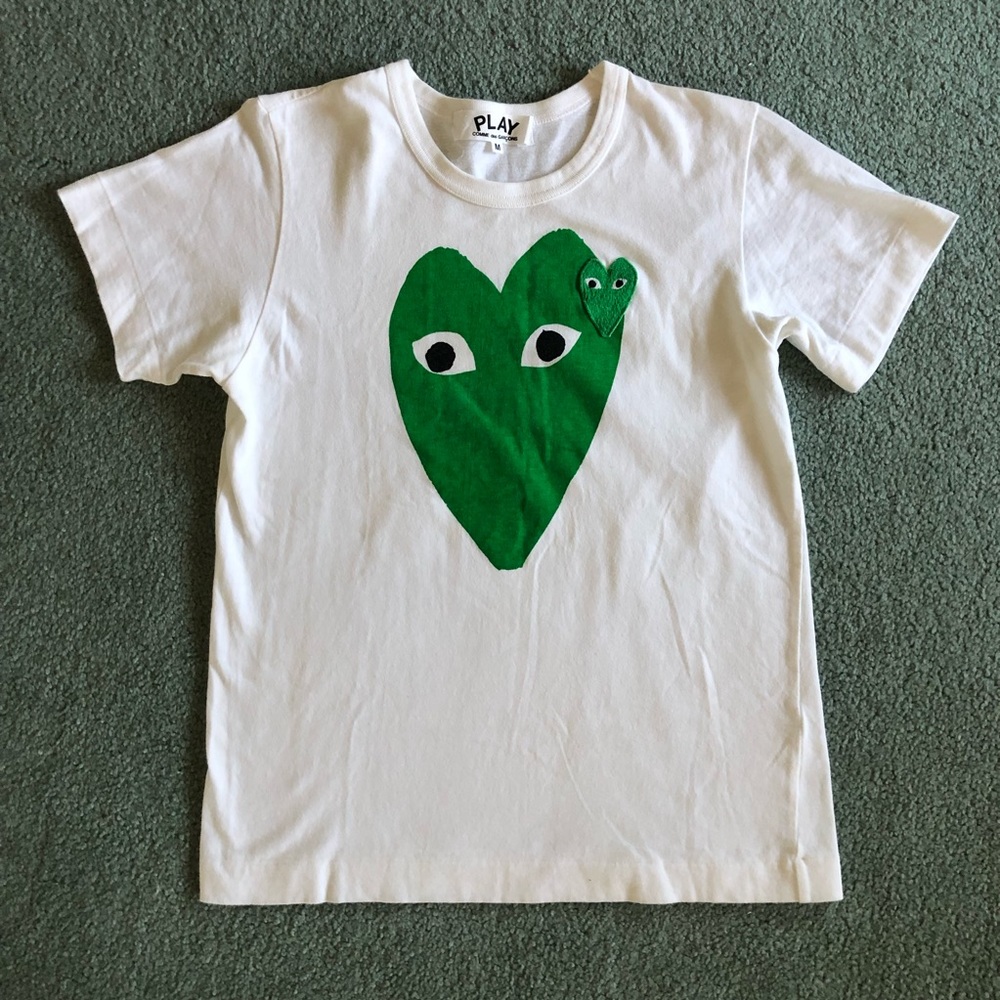 Comme de Garcons Play Heart Green Logo T-shirt